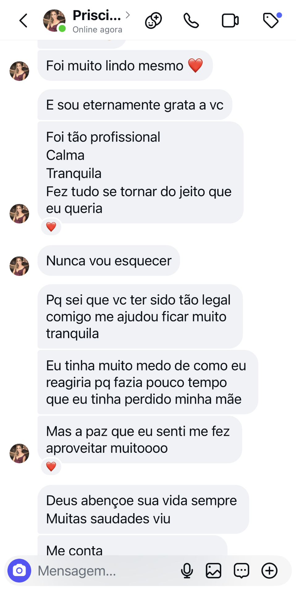 Depoimento de Priscila